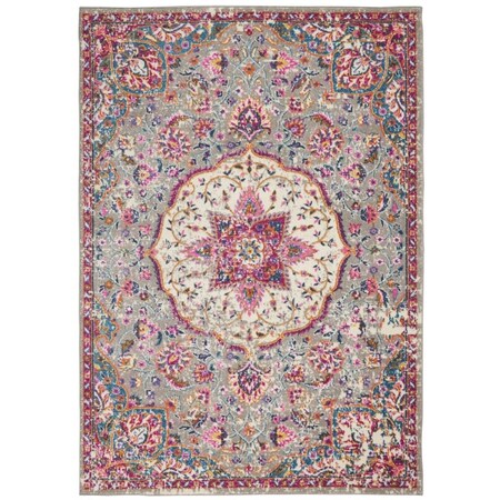 Palacedesigns 4 x 6 ft. Gray & Pink Medallion Area Rug PA3651278